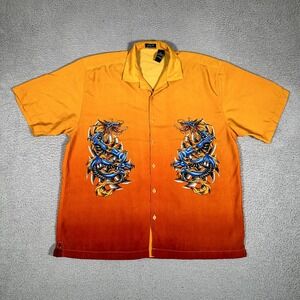 J/E/T Shirt Mens Large Ombre Dragon Tattoo 100% Polyester‎ Y2K Streetwear Casual